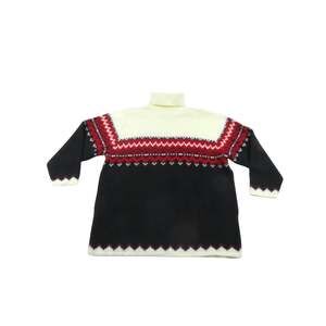 Turtle Neck Sweater Soft Material Beige Red Black Sz XL Vintage